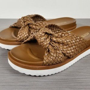 MICHAEL Michael Kors Josie Braided Platform Slides Brown, Womens Size 6 & 6.5